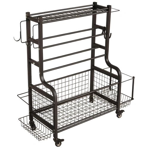 Multifunction Rack - 4 Shelves | Gym Equipment - Side View