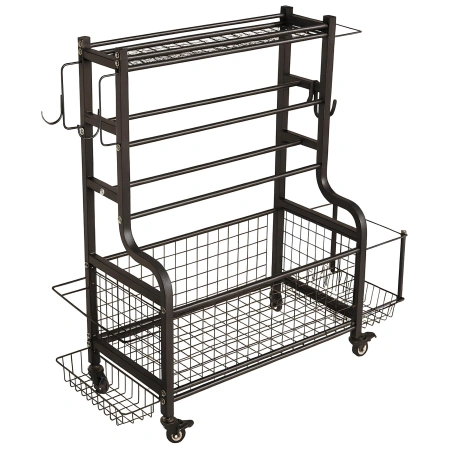 Multifunction Rack - 4 Shelves | Gym Equipment - Side View