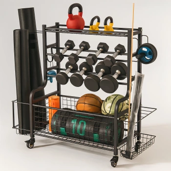 Rack multifunción con 4 estanterías - RPS5 | Gimnasio - Vista total 2