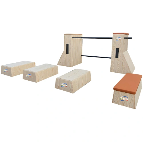 Wooden Parkour Training Set - PK47 - Full View