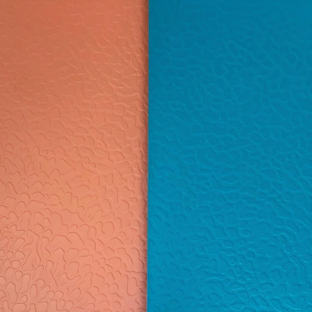 Suelo de voleibol de PVC - 8 mm de espesor | Exterior - Naranja y azul claro