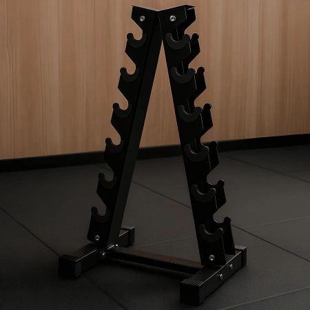 Estantería vertical para mancuernas PMV10 que ahorra espacio | 6 pares - Uso