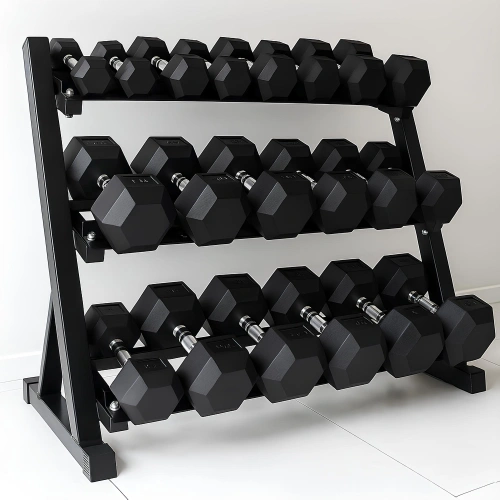 Dumbbell rack - 3 shelves | Home Gym - Visuale Equipo Uso