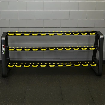 Soporte para mancuernas con 3 estantes - 16 pares - Vista completa del estante 2