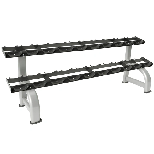 Dumbbell Rack a 2 Ripiani - Professionale | Palestra - Visuale Completa Attrezzo