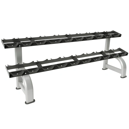 Dumbbell Rack with 2 Shelves - Professional | Gym - Full view of equipment