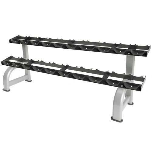 Dumbbell Rack with 2 Shelves - Professional | Gym - Side View Equipment