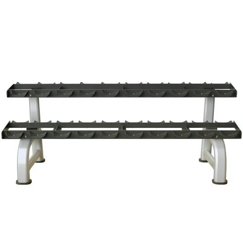 Dumbbell Rack with 2 Shelves - Professional | Gym - Front View Equipment