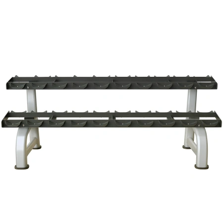 Dumbbell Rack with 2 Shelves - Professional | Gym - Front View Equipment