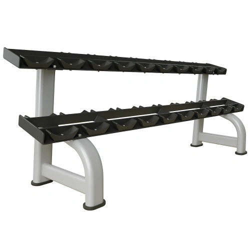 Dumbbell Rack a 2 Ripiani - Professionale | Palestra - Visuale Lato Sinistro