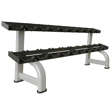 Dumbbell Rack with 2 Shelves - Professional | Gym - Left Side View