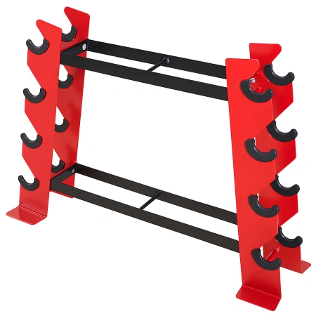 Multifunction Dumbbell Holder with 2 Shelves | Space Saver - Full View