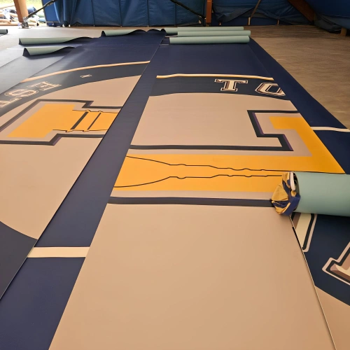 PVC-Boden für Basketball - 8 mm Stärke | Indoor - Vollständige Logo-Ansicht