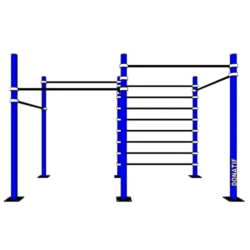 Rack de gymnastique suédoise à double cage avec dossier C18 - D100 - Vue de face