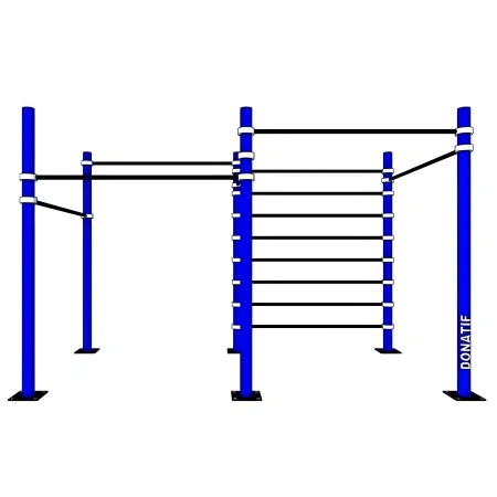 Double Cage Calisthenics Rack mit Rückenlehne C18 - D100 - Vorderansicht