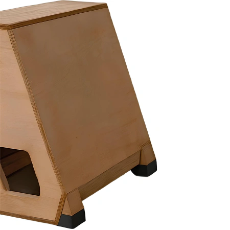 Barrera simple de madera para parkour - PK32 | Caja trapezoidal - Vista lateral