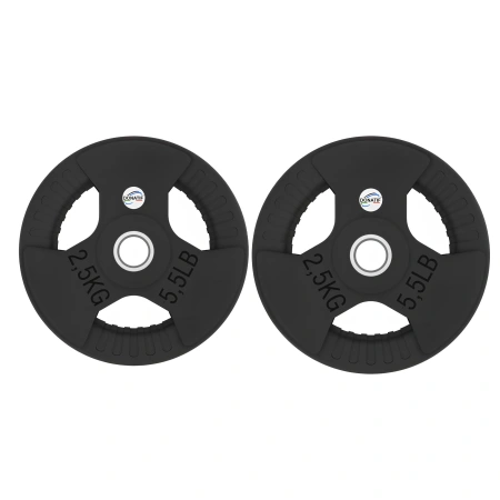 SET 2 - Disco Gommato da 2,5 Kg - Foro 28 mm | Impugnatura Tri-Grip - AMAZON
