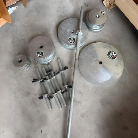 Kit Bilanciere, Manubri e 135 Kg di Dischi | Seconda Mano - Visuale Completa