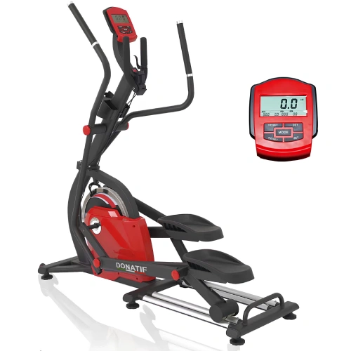 Elliptique magnétique rouge avec moniteur - ET40 | Professionnel - Moniteur