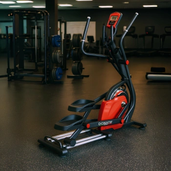 Red Magnetic Elliptical Trainer with Monitor - ET40 | Professional - Diagonal Perspective to the Right 2