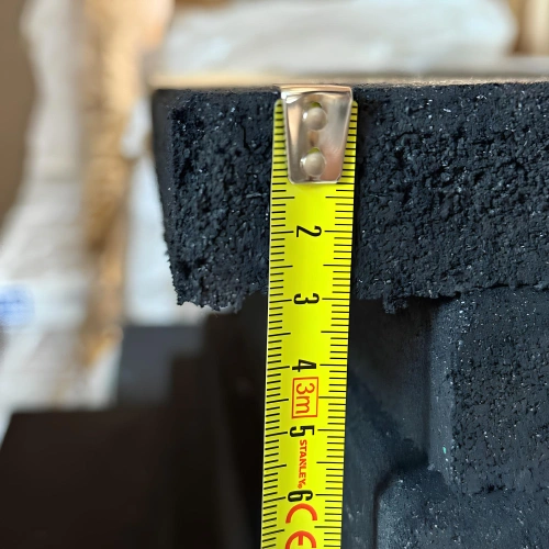 Carrelage caoutchouté 30 mm - Anti-trauma | Salle de sport - Mesures