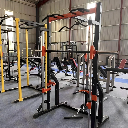 Smith Machine with Lat Machine and Low Pulley - MR10 - Left Side View