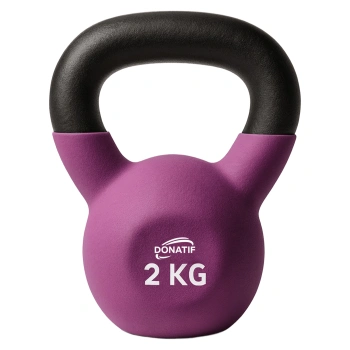 2 Kg Neoprene Coated Kettlebell - Functional Exercises - Full Product View