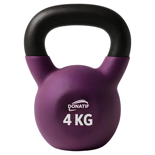 4 kg neopren beschichtete Kettlebell – Funktionale Übungen – Vollständige Produktansicht