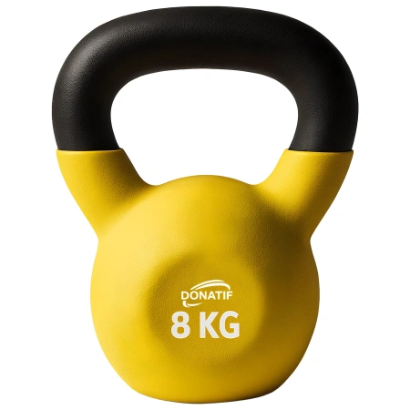 8 kg neopren beschichtete Kettlebell – Funktionale Übungen – Vollständige Produktansicht
