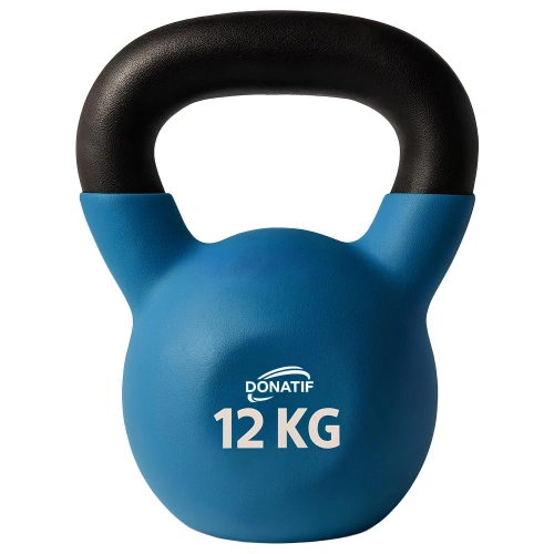 12 kg neoprenbeschichtete Kettlebell – Funktionale Übungen – Vollständige Produktansicht
