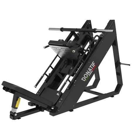 Press de pierna inclinada | Squat Hack | Combo | Profesional | Gimnasio - Vista lateral izquierda