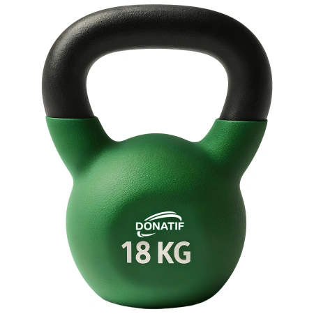 18 kg neoprenbeschichtete Kettlebell – Funktionale Übungen – Vollständige Produktansicht