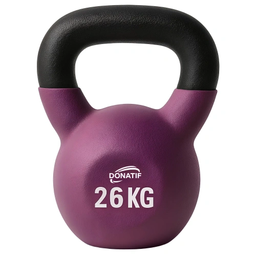 26 kg neoprenbeschichtete Kettlebell – Funktionale Übungen – Vollständige Produktansicht
