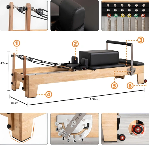 Pilates Reformer with Central Sled - PM7 | Professional - Component View
