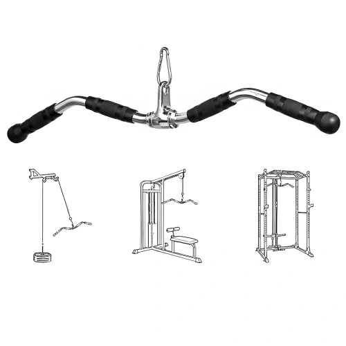 Angled knurled steel bar - gym - view of use