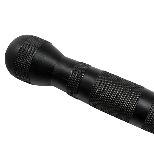 Angled knurled steel bar - gym - Rubber view