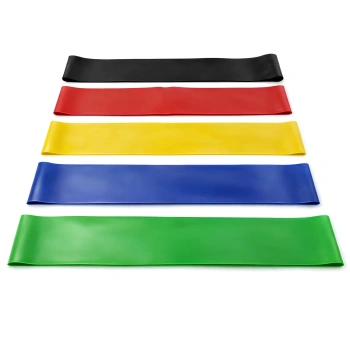 Set of 5 Fitness Elastic Bands | Piston rings | Variable Resistance - Full View