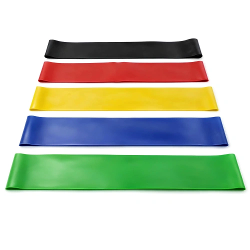 Set of 5 Fitness Elastic Bands | Piston rings | Variable Resistance - Full View