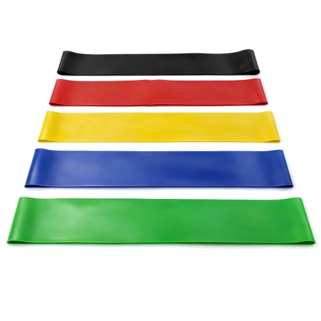 Set of 5 Fitness Elastic Bands | Piston rings | Variable Resistance - Full View