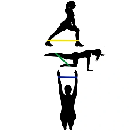 Ensemble de 5 bandes élastiques de fitness - Résistance variable | Salle de sport - Physique visuel