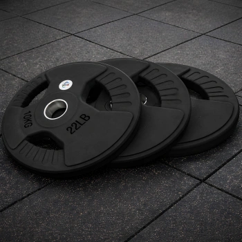 Juego de discos de goma con asas - 250 kg | Profesional - Vista frontal 2