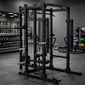 Multifunction Rack - Powerlifting | Weight stack included - full view 2