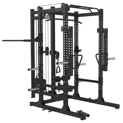 Multifunction Rack - Powerlifting | Weight stack included - side view