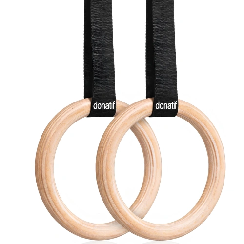 Anneaux de gymnastique en bois - Ajustables | Professionnel - Vue totale