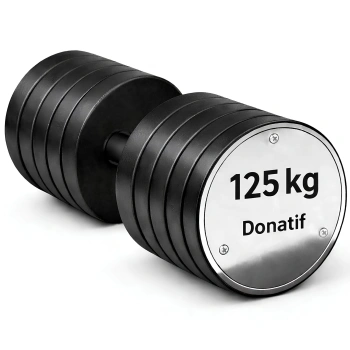 Rubberized Hex Dumbbell 125 Kg - Professional