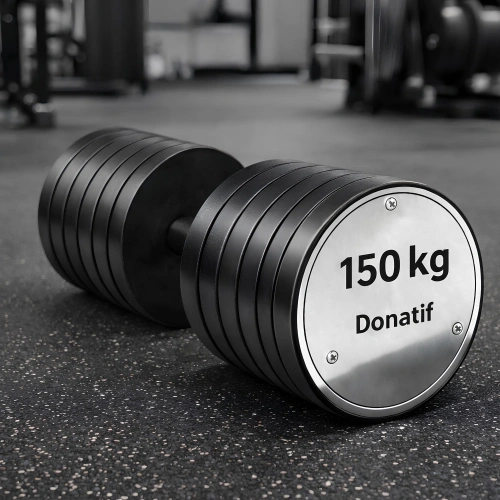 Manillar hexagonal de goma 150 kg - Profesional - Vista superior