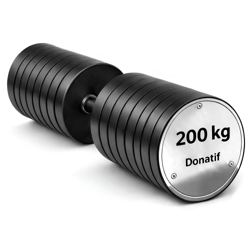 Haltère hexagonal caoutchouté 200 kg -...