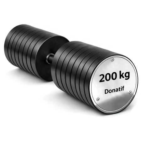 Gummierte sechseckige Hantel 200 kg - Professional