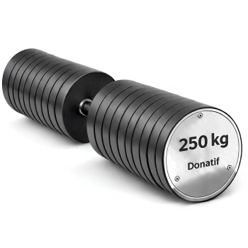 Mancuerna hexagonal engomada 250 kg - Profesional