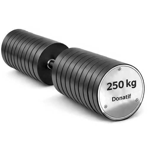 Mancuerna hexagonal engomada 250 kg - Profesional